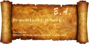 Brandeiszki Albert névjegykártya